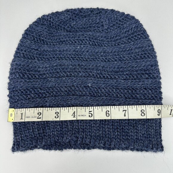 Handmade‎ New Navy Blue Merino Wool Slouchy Winter Knit Beanie -Adult Large - Picture 5 of 8